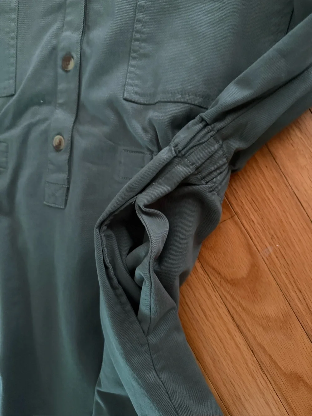 LOFT NWT❗️Collar Sage Green Button-Front Shirt Dress - Picture 3 of 8
